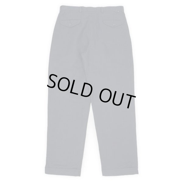 画像2: 00's DOCKERS 2タック コットンリネントラウザー "DARK NAVY" (2)