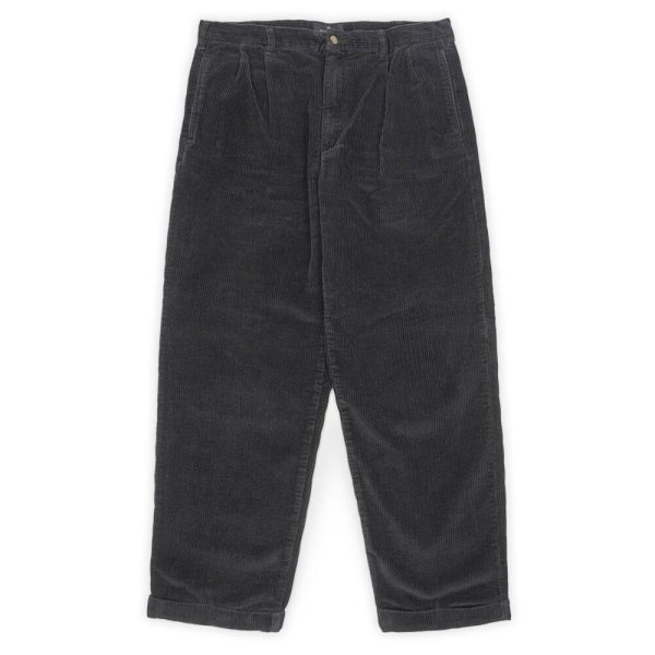 画像1: 00's BILL BLASS 2タック 太畝コーデュロイトラウザー "BLACK / W36 L30" (1)