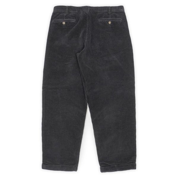 画像2: 00's BILL BLASS 2タック 太畝コーデュロイトラウザー "BLACK / W36 L30" (2)