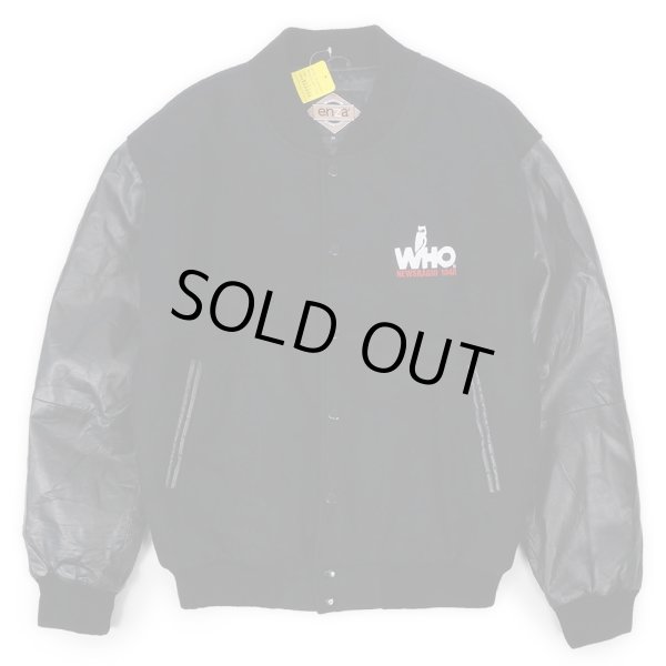 画像2: 90-00's WHO NEWSRADIO 1040 レザー切り替え スタジャン (2)