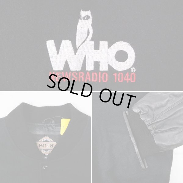 画像4: 90-00's WHO NEWSRADIO 1040 レザー切り替え スタジャン (4)