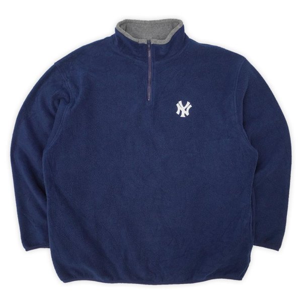 画像1: 90's New York Yankees プルオーバー フリースジャケット (1)