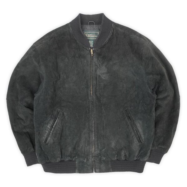 画像1: 90's Croft & Barrow ヌバックレザーブルゾン "BLACK" (1)