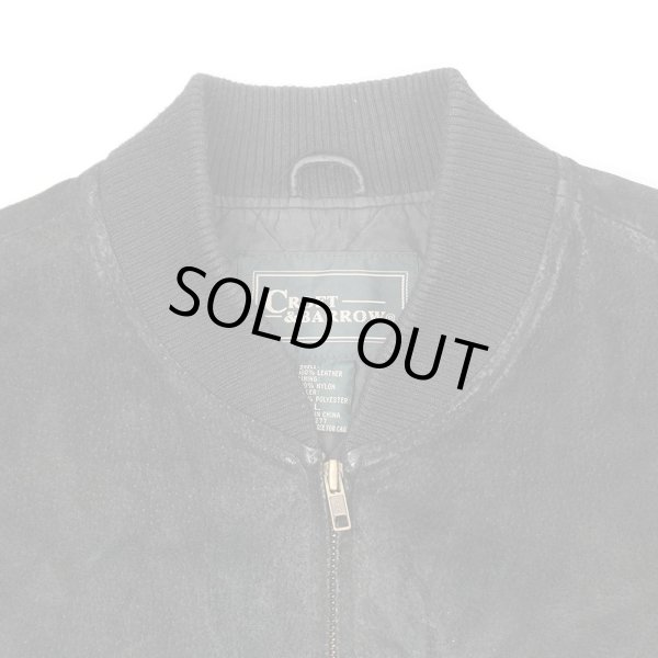 画像4: 90's Croft & Barrow ヌバックレザーブルゾン "BLACK" (4)