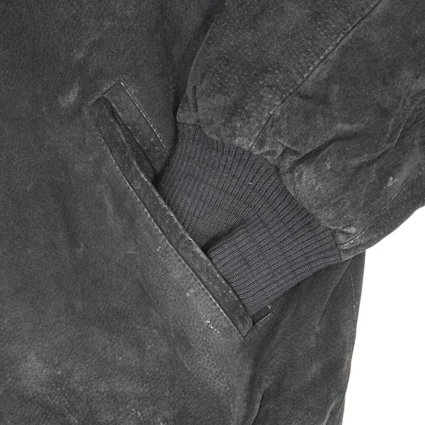 画像5: 90's Croft & Barrow ヌバックレザーブルゾン "BLACK" (5)
