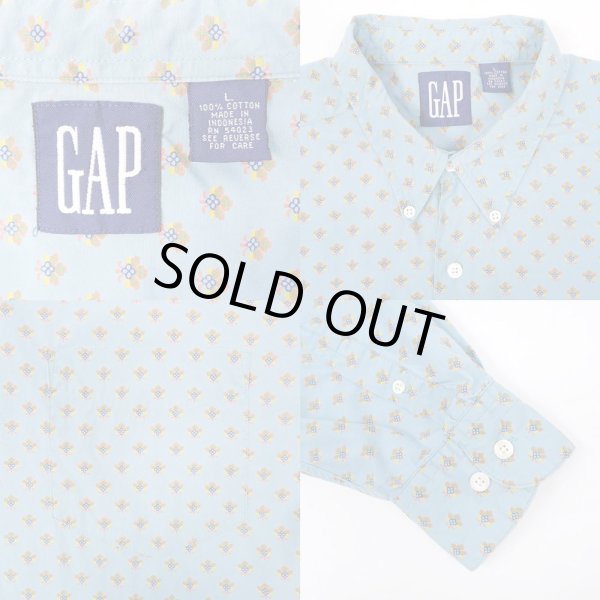 画像3: 90's OLD GAP 総柄 ボタンダウンシャツ (3)