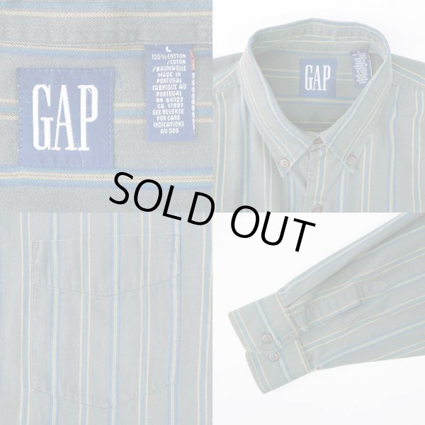画像3: 90's OLD GAP マルチストライプ柄 ボタンダウンシャツ (3)