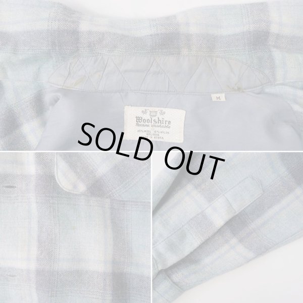画像5: 70's Woolshire オンブレチェック柄 オープンカラーウールシャツ (5)