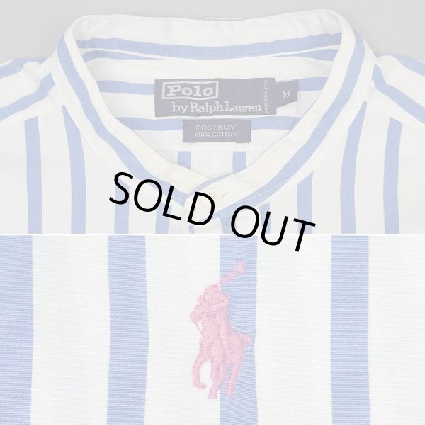 画像3: 90's Polo Ralph Lauren ストライプ柄 バンドカラーシャツ "POSTBOY" (3)