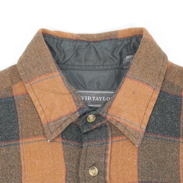 画像3: 90's DAVID TAYLOR アクリルフランネルシャツ "BROWN Plaid" (3)