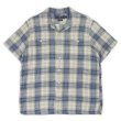 画像1: 90's POLO SPORT S/S オープンカラーシャツ "Blue Ombre Plaid / Cotton×Linen" (1)