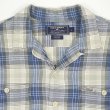 画像3: 90's POLO SPORT S/S オープンカラーシャツ "Blue Ombre Plaid / Cotton×Linen" (3)