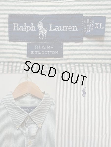 画像3: 90's POLO Ralph Lauren S/S ストライプ柄 ボタンダウンシャツ “シアサッカー素材 / BLAIRE” (3)