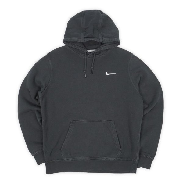 画像1: 00's NIKE スウォッシュロゴ刺繍 スウェットパーカー "BLACK" (1)