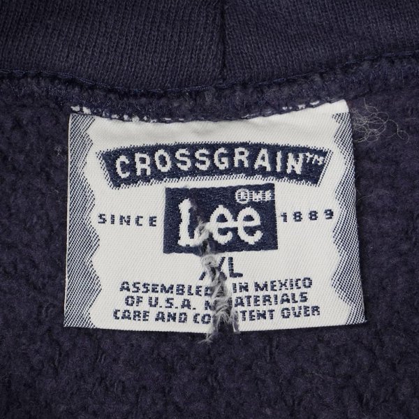 画像2: 90's Lee リバースウィーブタイプ スウェットパーカー "FADE NAVY" (2)