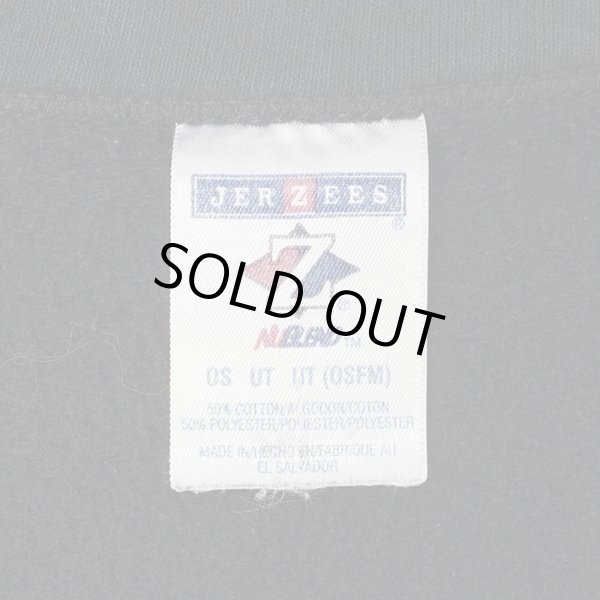 画像2: 00's JERZEES ロゴ刺繍 スウェットカーディガン "BLACK" (2)