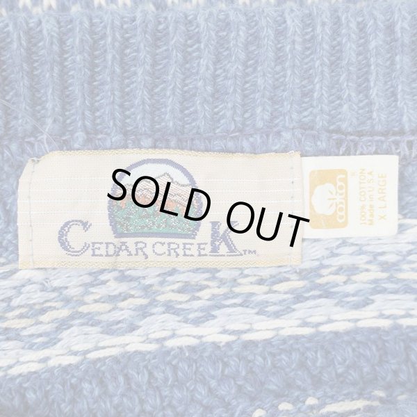 画像2: 90's CEDAR CREEK 総柄 コットンニット "MADE IN USA" (2)