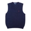 画像1: 90's Polo Ralph Lauren Vネック コットンニット ベスト "NAVY" (1)