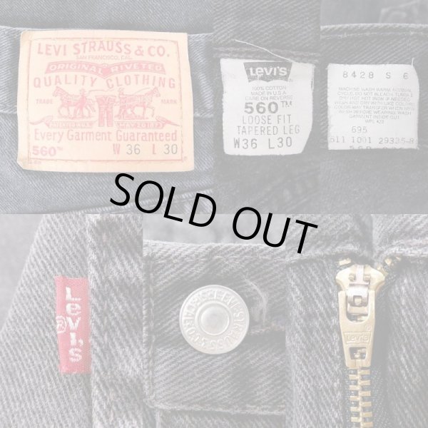 画像3: 01's Levi's 560 ブラックデニムパンツ "MADE IN USA / W36 L30" (3)