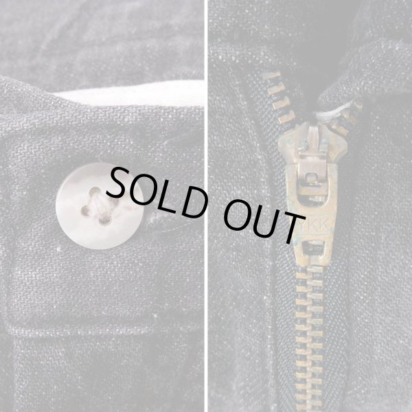 画像4: 90's LANDS'END 2タック ブラックデニムトラウザー "先染め / MADE IN USA" (4)