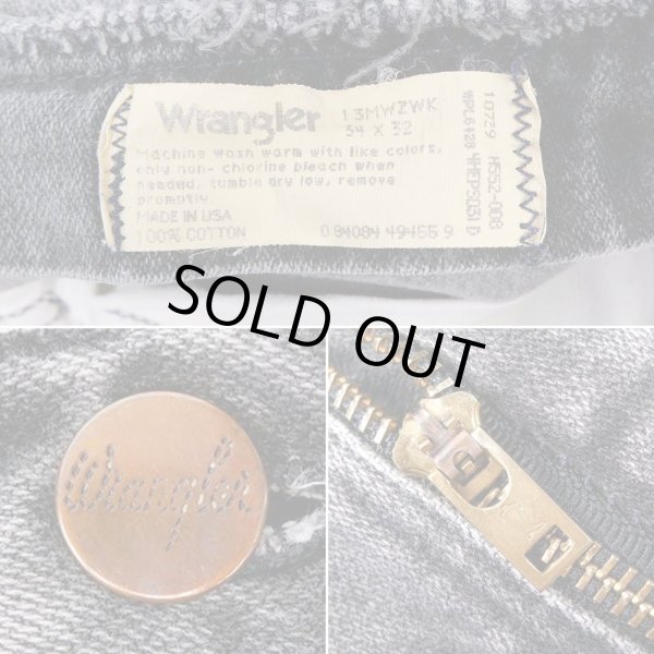 画像4: 80's Wrangler 13MWZ ブラックデニムパンツ "MADE IN USA / W34 L32" (4)