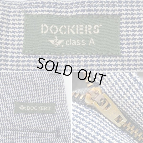 画像4: 90's DOCKERS ハウンドトゥース柄 2タックトラウザー "COTTON×LINEN / W36 L30 / DEADSTOCK" (4)