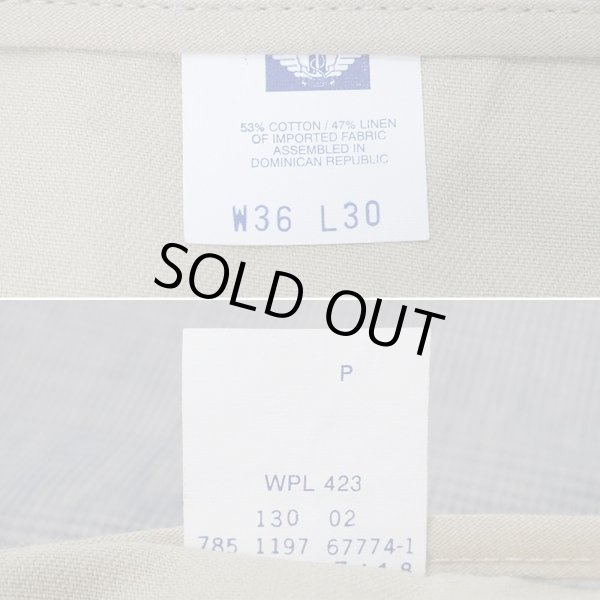 画像5: 90's DOCKERS ハウンドトゥース柄 2タックトラウザー "COTTON×LINEN / W36 L30 / DEADSTOCK" (5)