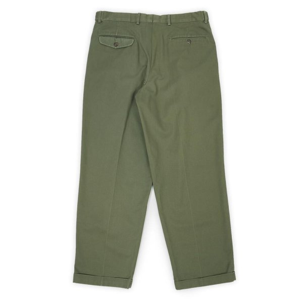 画像2: 90's DOCKERS 2タック チノトラウザー “OLIVE / W33 L30” (2)