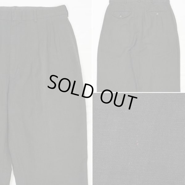 画像5: 90's Polo Ralph Lauren 2タック コットンリネントラウザー "BLACK" (5)