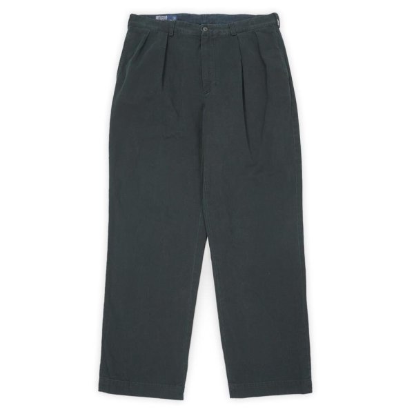 画像1: 90's Polo Ralph Lauren 2タック チノトラウザー "ANDREW PANT / BLACK / W36 L32" (1)