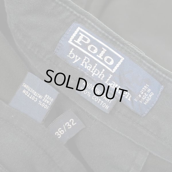 画像4: 90's Polo Ralph Lauren 2タック チノトラウザー "ANDREW PANT / BLACK / W36 L32" (4)