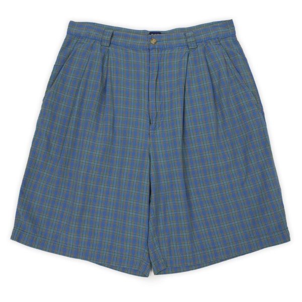 画像1: 90's OLD GAP 2タック コットンショーツ "Blue Plaid" (1)