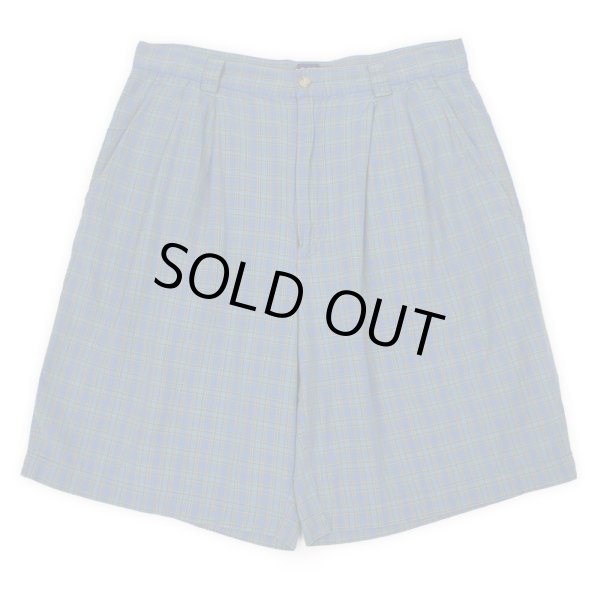 画像1: 90's OLD GAP 2タック コットンショーツ "Blue Plaid" (1)