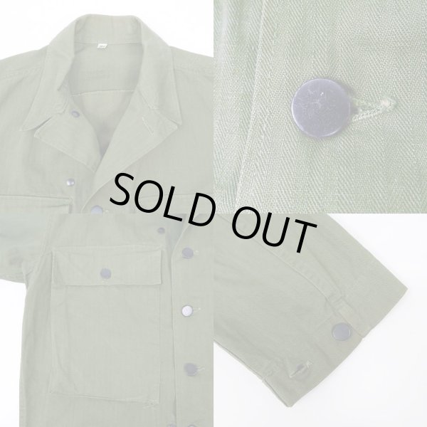 画像4: 40's US.ARMY M-43 HBTジャケット "黒ラッカーボタン" (4)