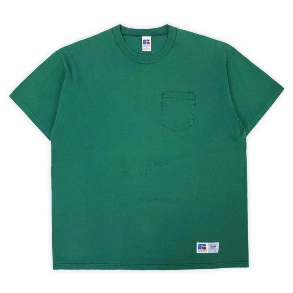 画像1: 90's RUSSELL ポケットTシャツ "GREEN / MADE IN USA" (1)
