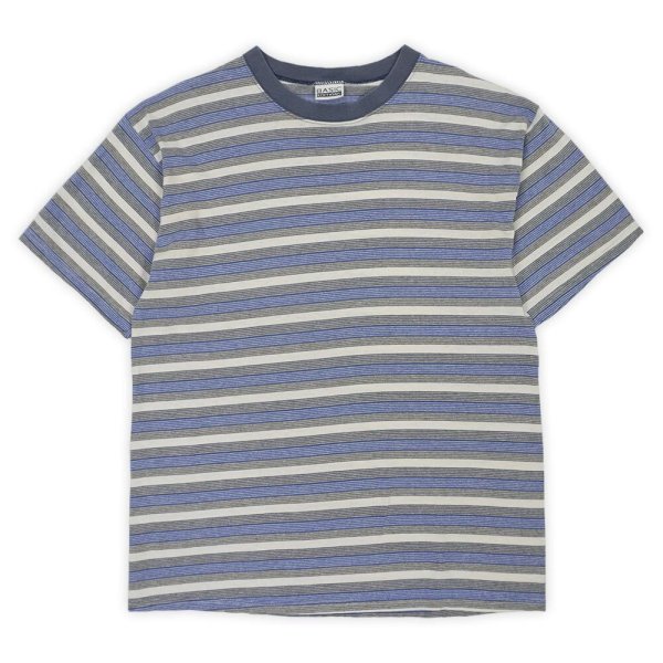 画像1: 90's BASIC EDITIONS マルチボーダーTシャツ "BLUE" (1)