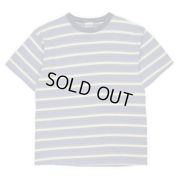 画像1: 90's BASIC EDITIONS マルチボーダーTシャツ "BLUE" (1)