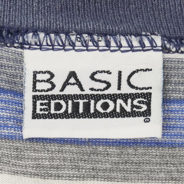 画像2: 90's BASIC EDITIONS マルチボーダーTシャツ "BLUE" (2)