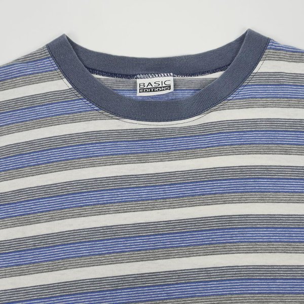 画像3: 90's BASIC EDITIONS マルチボーダーTシャツ "BLUE" (3)