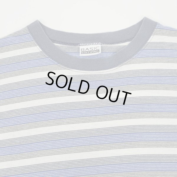 画像3: 90's BASIC EDITIONS マルチボーダーTシャツ "BLUE" (3)