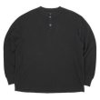 画像1: 00's OLD NAVY ヘンリーネック サーマルカットソー "BLACK" (1)