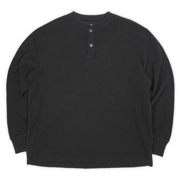 画像1: 00's OLD NAVY ヘンリーネック サーマルカットソー "BLACK" (1)