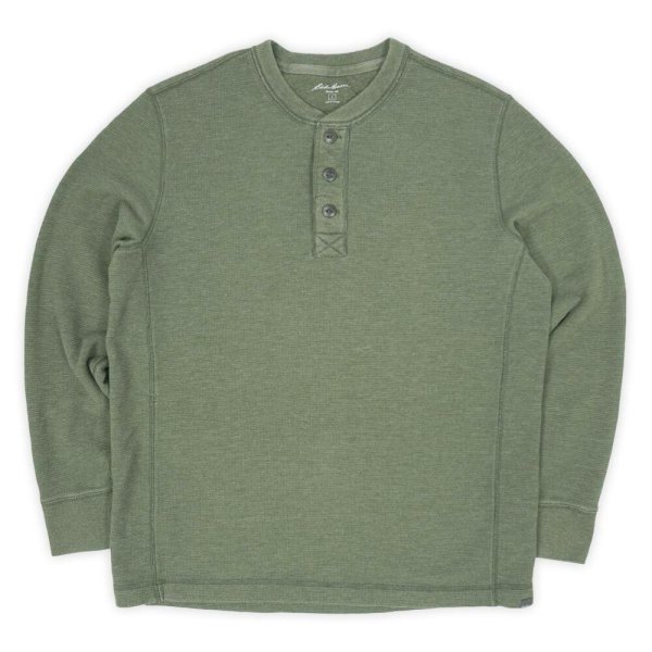 画像1: 00's Eddie Bauer ヘンリーネック サーマルカットソー (1)