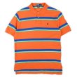 画像1: 90's Polo Ralph Lauren マルチボーダー柄 ポロシャツ "Orange" (1)