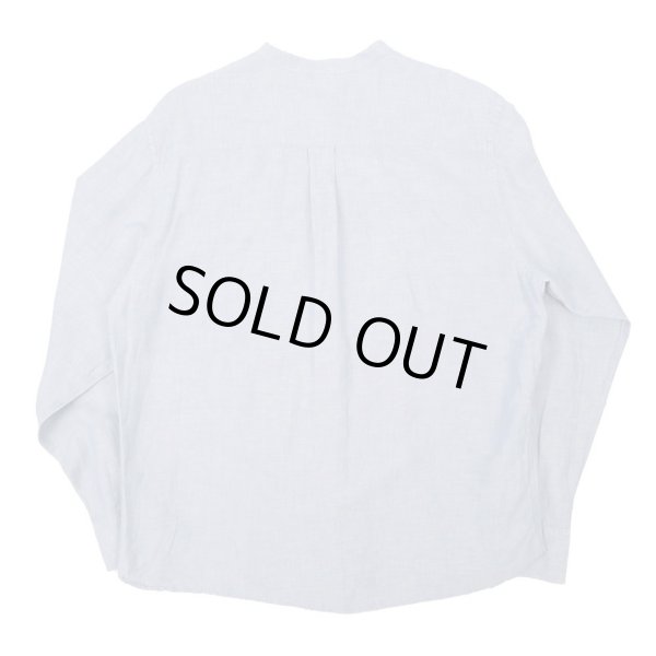 画像2: 00's Banana Republic コットンリネンバンドカラーシャツ (2)