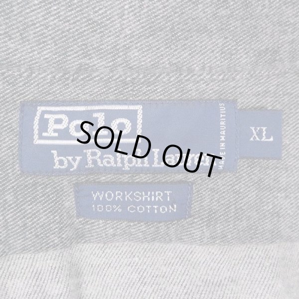 画像3: 90's Polo Ralph Lauren シャモアクロス ワークシャツ "WORKSHIRT" (3)
