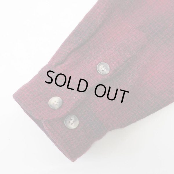 画像4: 90's Eddie Bauer オンブレチェック柄 オープンカラーウールシャツ "白タグ" (4)