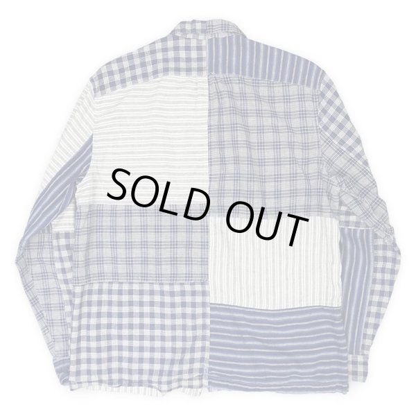 画像2: 00's WALLACE & BARNES by J.CREW インディゴ染め パッチワークシャツジャケット (2)