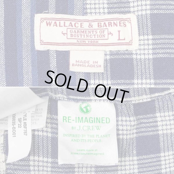 画像3: 00's WALLACE & BARNES by J.CREW インディゴ染め パッチワークシャツジャケット (3)