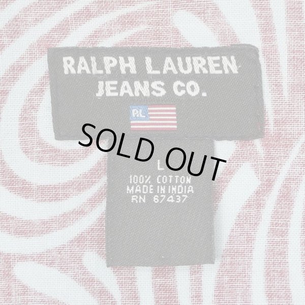 画像2: 90's RALPH LAUREN JEANS S/S 総柄 オープンカラーシャツ (2)